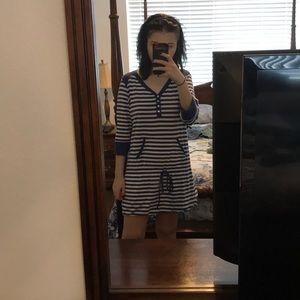 striped t-shirt dress
